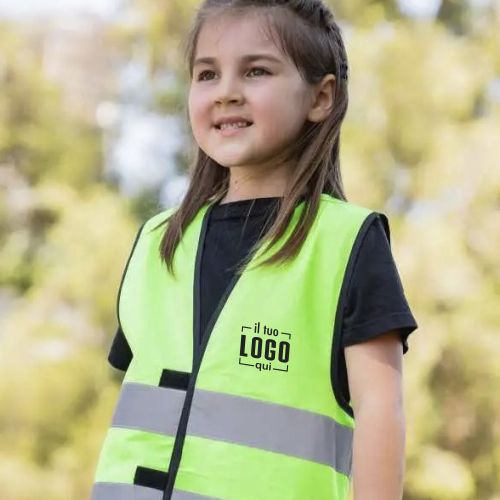 Gilet per Bambini Catarifrangente a Due Fasce Regolabile Con il Velcro Personalizzato-Functional Vest For Kids