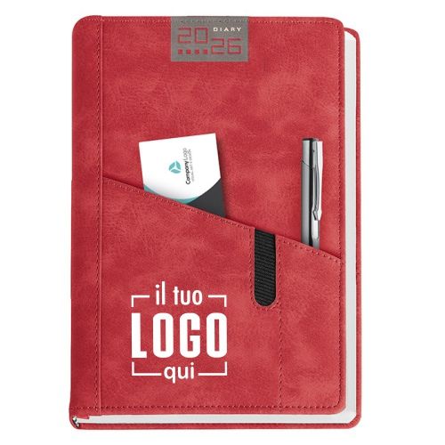 Agenda Giornaliera 324 Pagine S/D/A con Tasche Porta Cellulare | Multilingue e Astuccio
