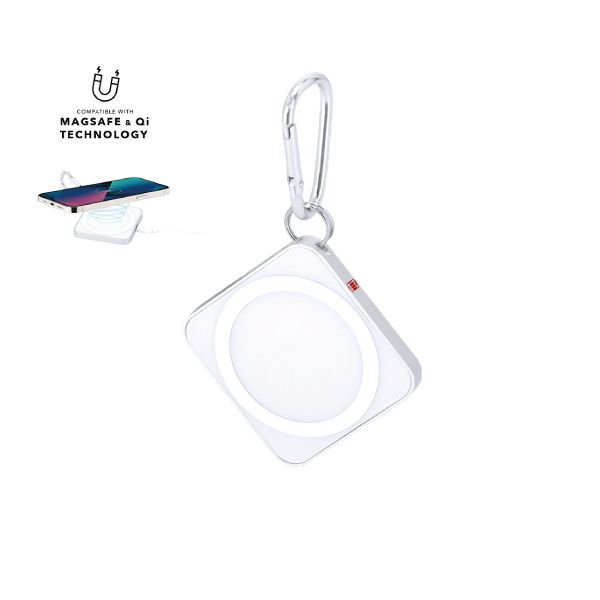 Base di Ricarica Wireless con Moschettone per Smartphone, Auricolari e Smartwatch Personalizzata-HIDMON