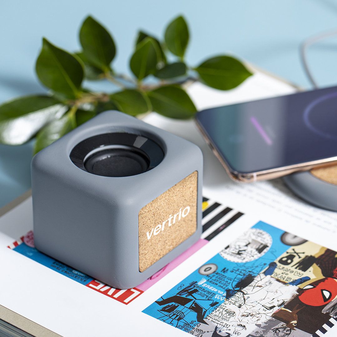Cassa Bluetooth in Pietracemento e Sughero Personalizzata Perfetta come Idea Regalo