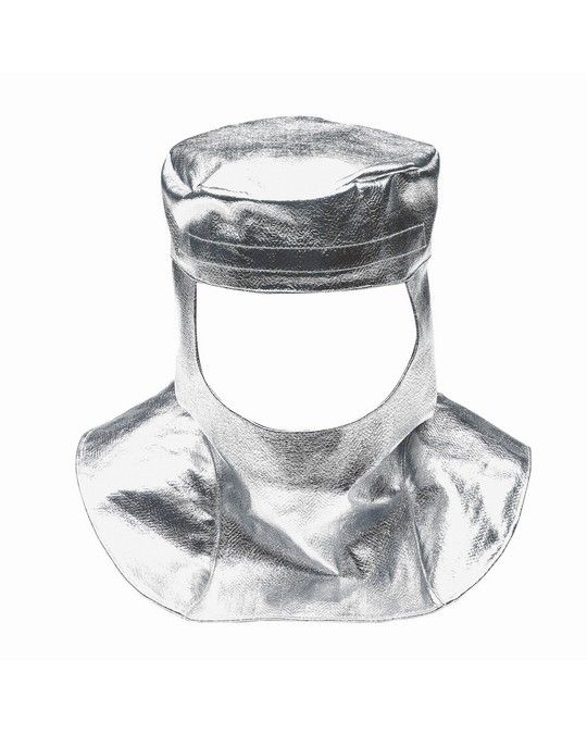 Cappuccio in Fibra Aramidica Alluminizzata con Visiera in Policarbonato Personalizzato per Fonderie, Saldatori