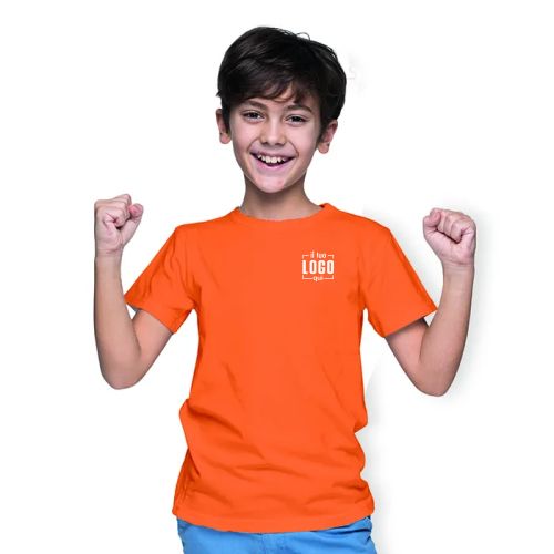 Maglia Bambino Manica Corta a Girocollo in Cotone Colorata Personalizzata Ideale come Articolo per Summer Camp, Eventi-NK103