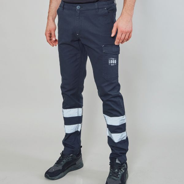 Pantalone Uomo Multitasche Elasticizzato con Tasche Porta Utensili Personalizzato Perfetto per Settore Edilizia-ZURIGO REFLECTING