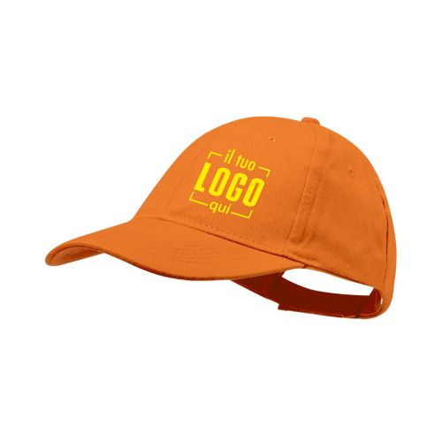 Cappellino 6 Pannelli Cotone Pettinato con Velcro| Personalizzato