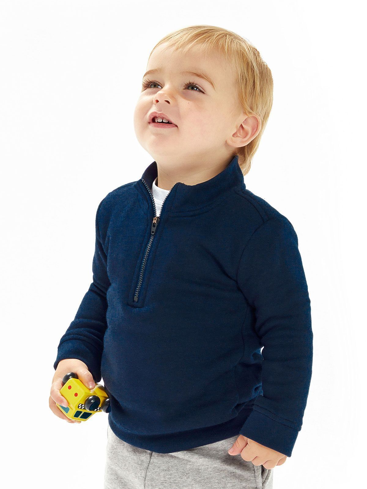 Felpa mezza zip in policotone