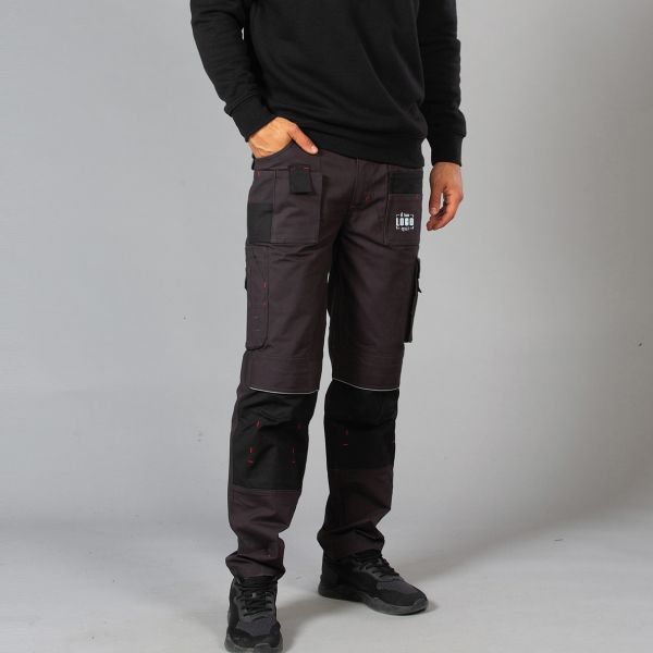Pantalone Uomo da Lavoro Autunnale/Primaverile da Lavoro in Cotone Canvas Multitasche e con Portaginocchiere Personalizzato-QATAR