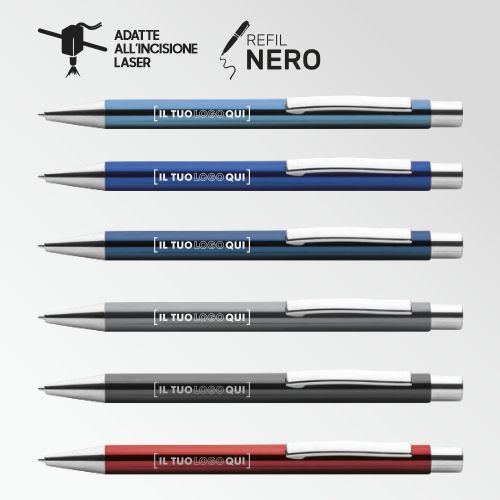 Penna Metallo Metallizzata con Dettagli Cromati | Personalizzata-KING FLASH