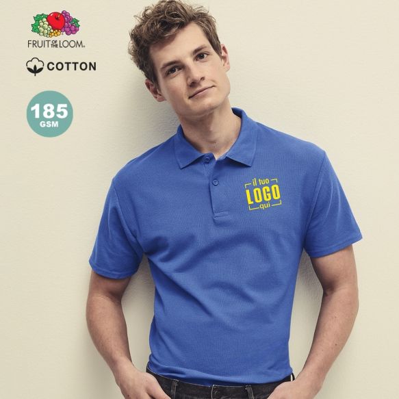 Polo Fruit of the Loom Uomo/Donna – Cotone 100% 185g | Personalizzata