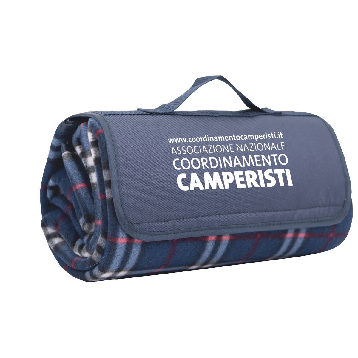 Plaid Impermeabile Richiudibile con Fantasia Scozzese e Manico per Trasporto-LINZA