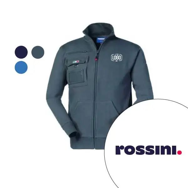 Felpa da Lavoro Invernale con Tasche e Portabadge Ideale per Magazzini e Ampi Spazi Lavorativi Personalizzata - Rossini