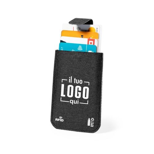 Elegante Porta Carte in RPET a 5 Carte Personalizzato Ideale come Gadget Promozionale