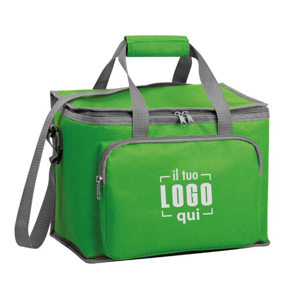 Borsa Termica Waterproof 30x24 Chiusura Zip, Manici e Tracolla Regolabili Personalizzata Perfetta come Gadget Estivo- BAHIA