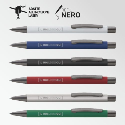 Penna in Metallo Satinato Opaco con Minuterie Grigie | Personalizzata-IMPERIAL