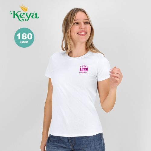 T-Shirt Donna Manica Corta Cotone Bianco Personalizzata - WCS180 - Keya