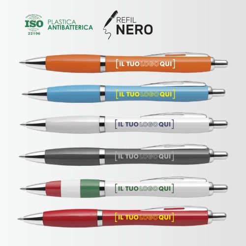 Penna a Sfera con Metallo Cromato e Refill Jumbo | Personalizzabile