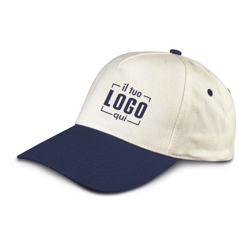 Cappellino 5 Pannelli Cotone Personalizzabile |  Visiera Precurvata e Chiusura in Velcro