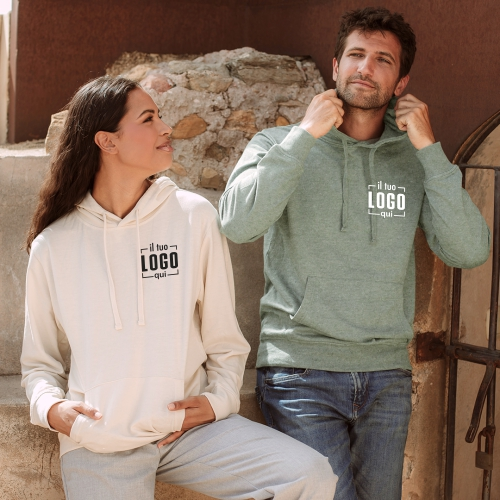 Felpa Leggera con Cappuccio Unisex Personalizzata Ideale come Capo Promozionale Aziendale