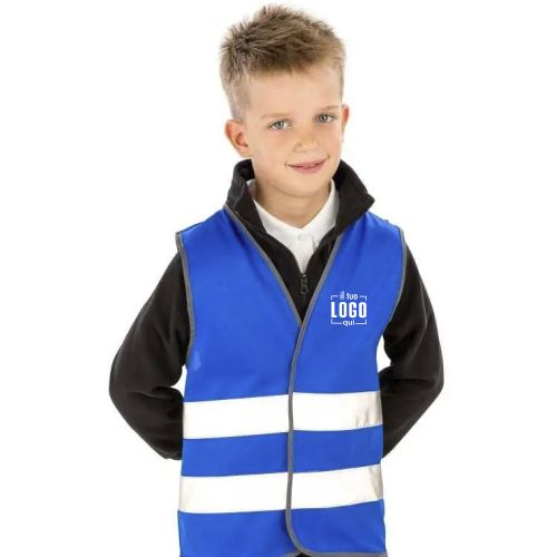 Gilet ad Alta Visibilità per Bambini con Chiusura a Strappo Personalizzato Ideale per  lo Sport-Junior Enhanced Visibility Vest