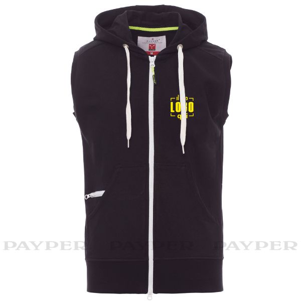 Felpa Smanicata Uomo con Zip Intera e Cappuccio-BOXER+| PAYPER