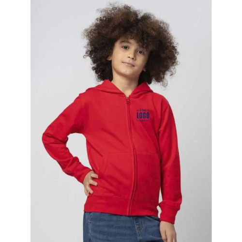 Felpa da Bambino a Collo Alto e Zip Intera in Cotone e Poliestere Personalizzata
