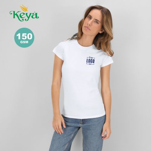 Classica T-Shirt Donna Manica Corta Bianca Personalizzata - WCS150