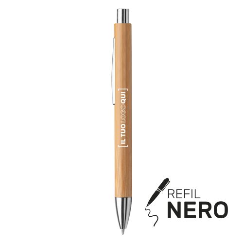 Penna in bamboo con meccanismo a scatto LUMBER