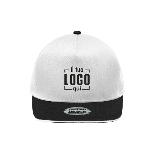 Berretto High Profile 5 Pannelli in Rete Visiera Dritta e Chiusura Snap| Personalizzato
