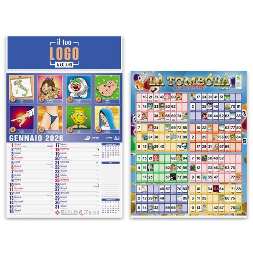 Calendario Illustrato Cabala 2026 | Testata 30×9 cm Personalizzabile | CABALA