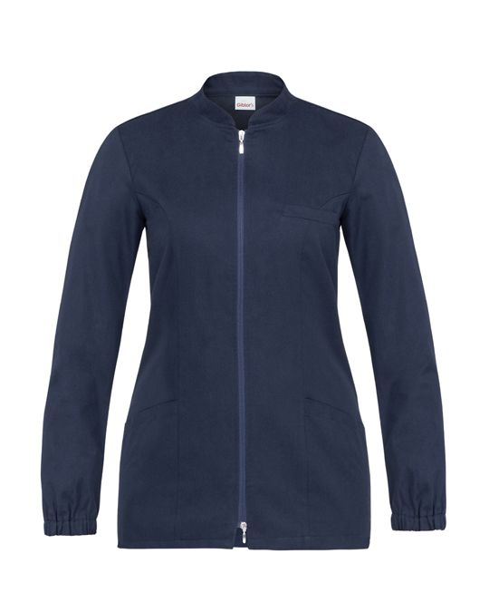 Casacca Ospedaliera Donna Slim che Valorizza la Silhouette, Collo alla Coreana e Zip Centrale Personalizzata