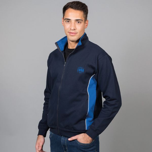 Felpa Bicolore Uomo Realizzata in Morbido Cotone Full Zip Personalizzata Perfetta come Articolo da Lavoro, Sport-Felpa Cagliari