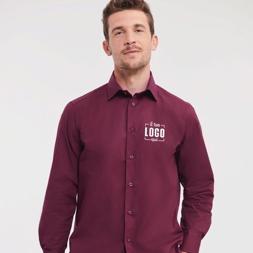 Camicia Men's Long Sleeve Easy Care Fitted Shirt