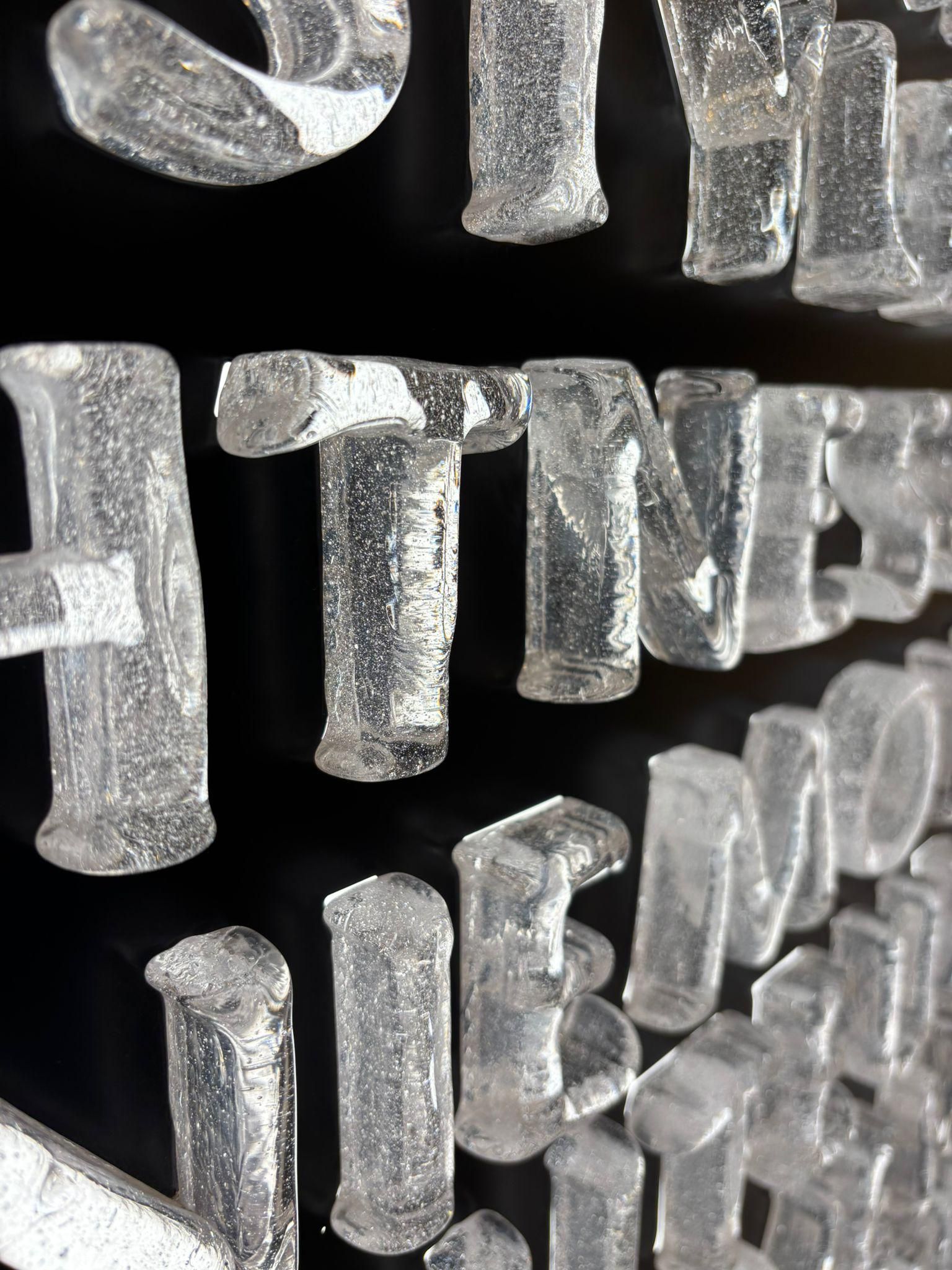 Lettere 3D in Vetro Colato a Cera Persa