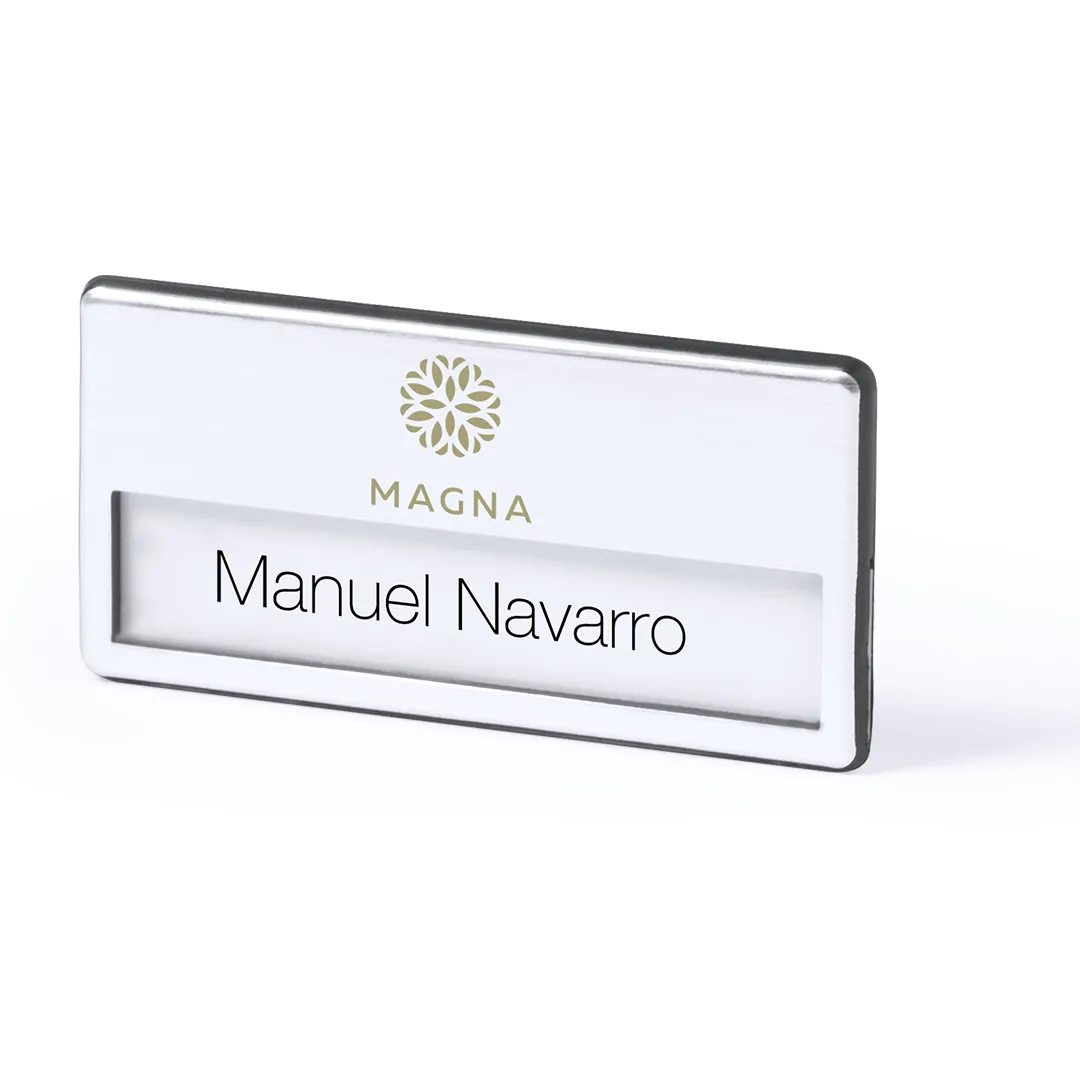 Badge Portanome Finitura Lucida con Chiusura Sicura Personalizzata-Upsin