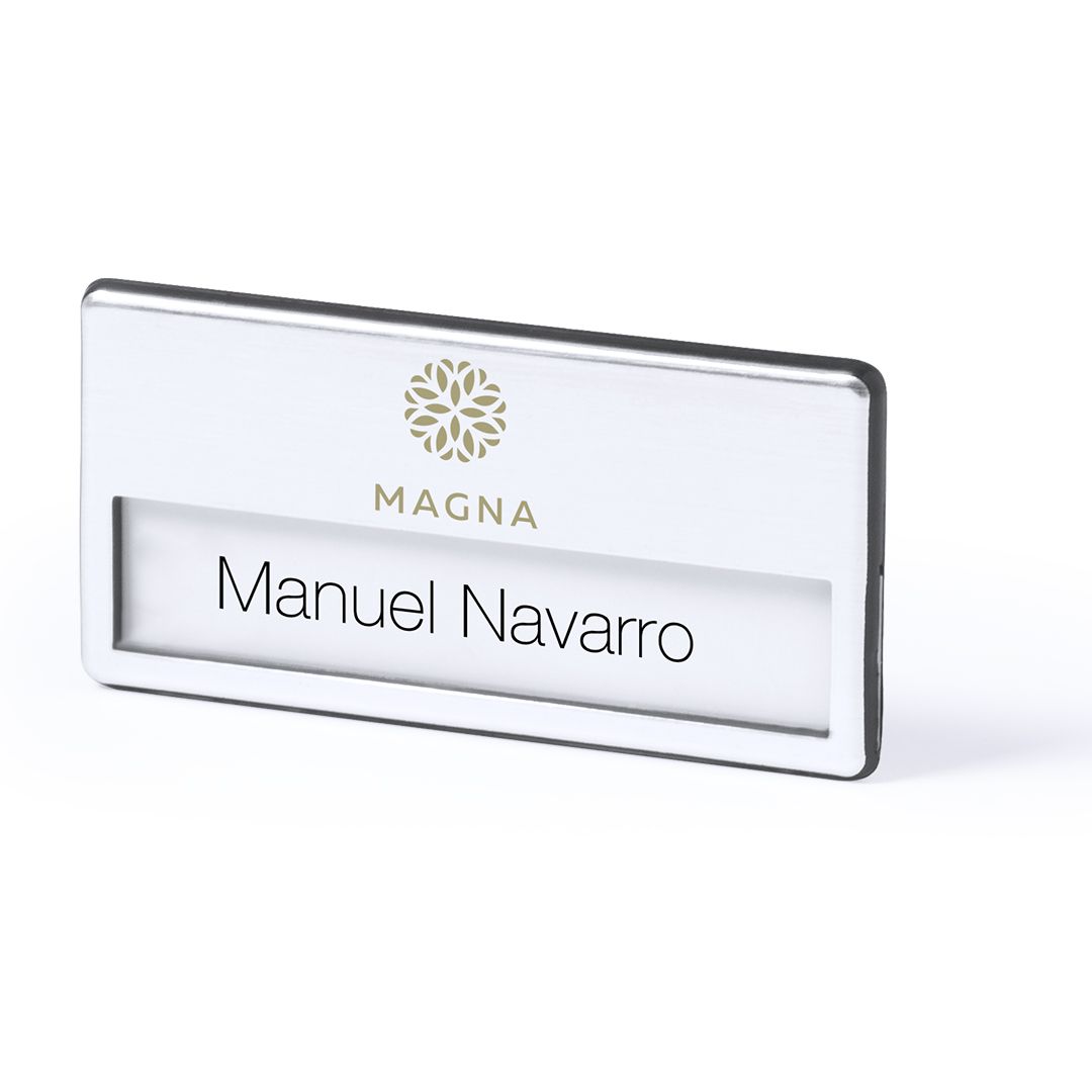 Badge Portanome Finitura Lucida con Chiusura Sicura Personalizzata-Upsin