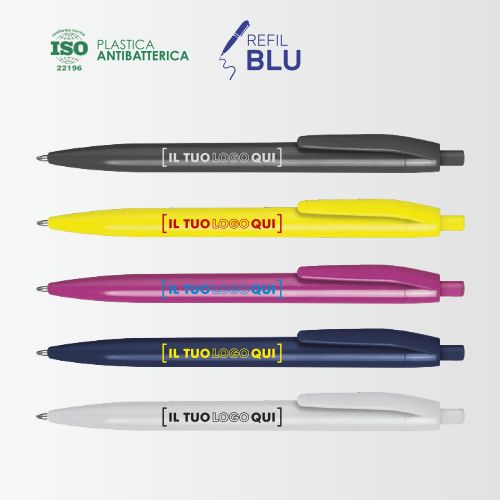 Penna a Sfera Monocolore Lucida | Inchiostro Blu | Personalizzata