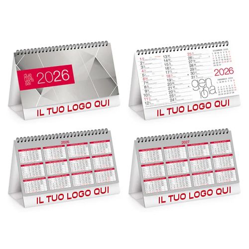 Calendarietto da Tavolo 2026 | Spiralato 13 Fogli – Personalizzabile con Logo | MOD TABLE