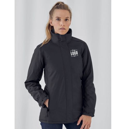 Parka Impermeabile in Poliestere con Cappuccio Leggermente Sfiancato Donna Personalizzato Ideale come Articolo Promozionale-Real+ /Women