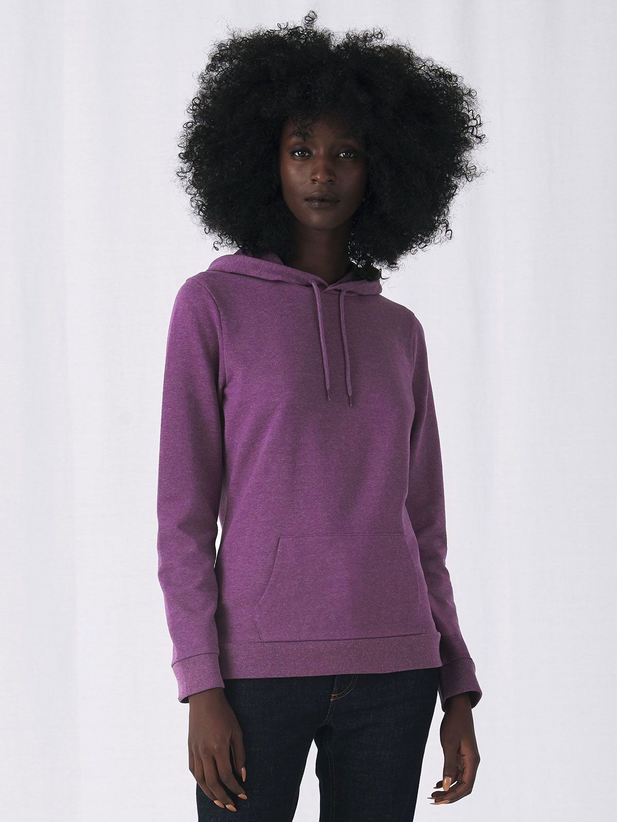 Felpa con Cappuccio Garzata Monocolore da Donna Personalizzata  Ideale per Fiere, Eventi - B&C Collection