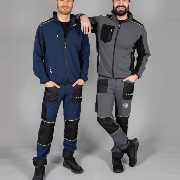 Pantalone Uomo da Lavoro in Nylon Antistrappo con Dettagli Rifrangenti per Autunno Personalizzato-TONALE MEDIUM