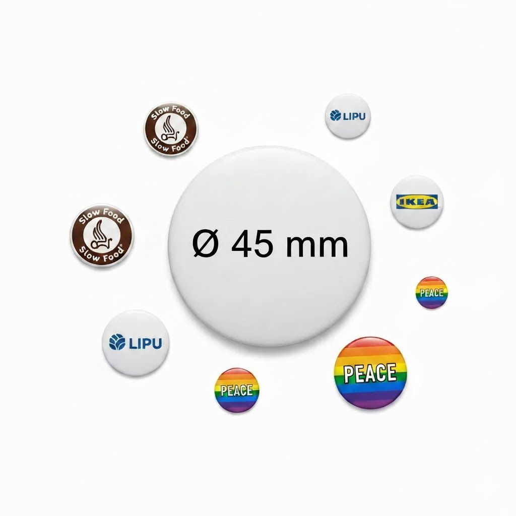 Spille personalizzate full color Ø 45 mm