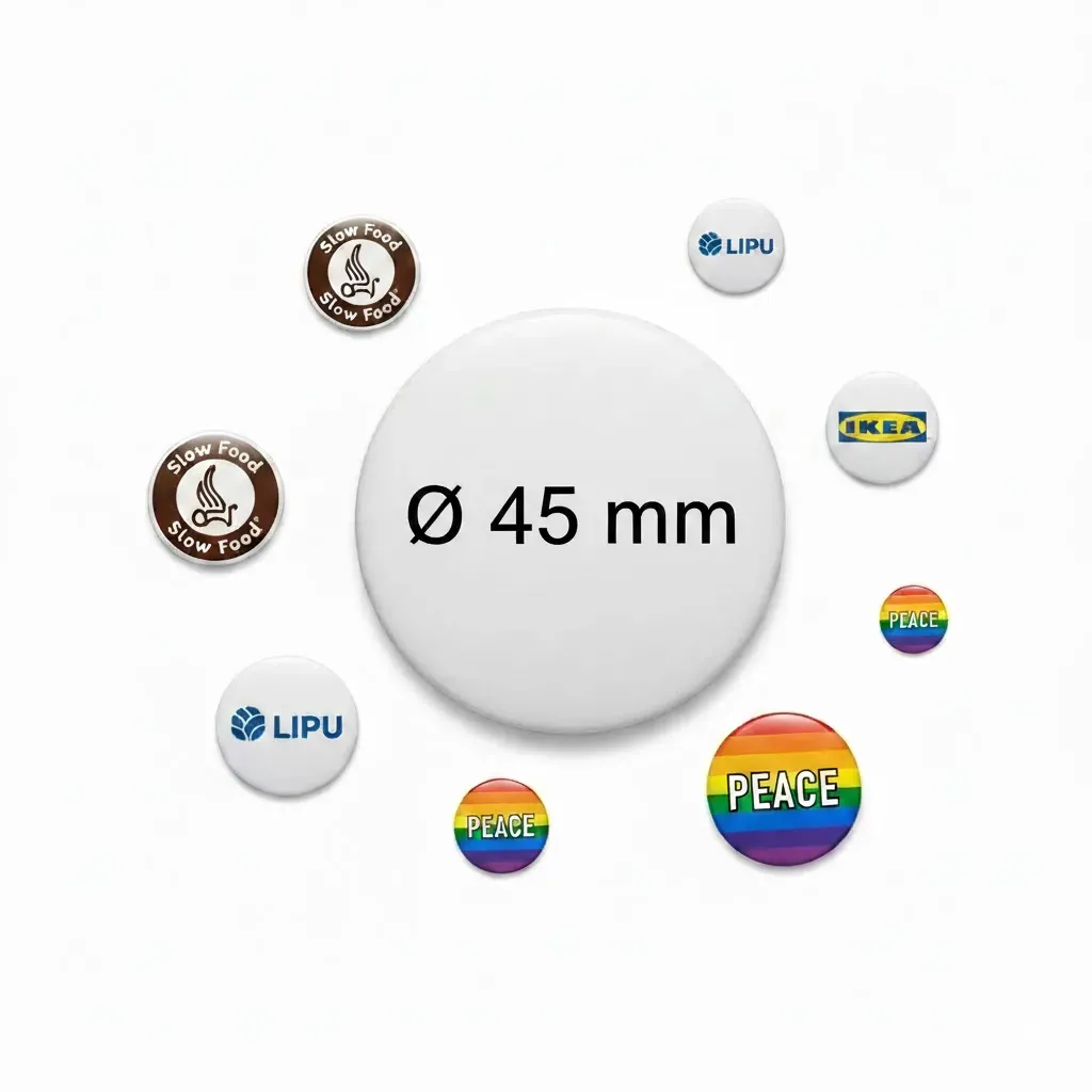 Spille personalizzate full color Ø 45 mm