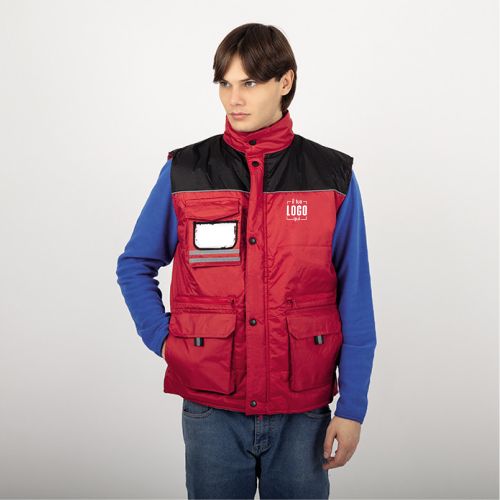 Smanicato Pesante Uomo con Portabadge e Profili Rifrangenti Personalizzato Ideale come Capo da Lavoro Invernale