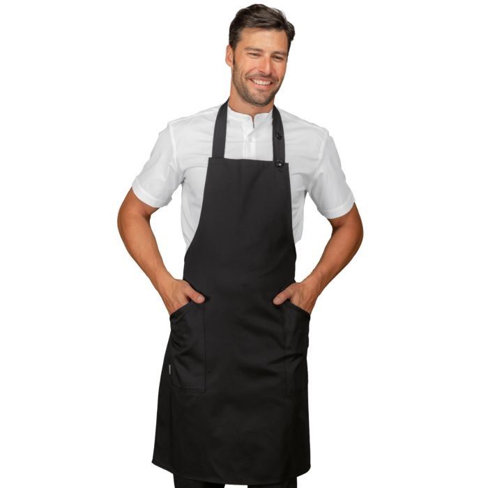Grembiule Champagne Nero con Tasconi | Regolabile Unisex | Personalizzato - ISACCO
