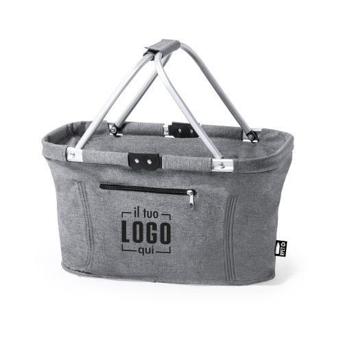 Cestino Pieghevole in RPET con Chiusura a Zip Personalizzato Ideale per Tempo Libero, Mare