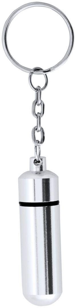 Portachiavi in Alluminio Lucido a uno Scomparto Personalizzato Perfetto come Articolo Promozionale per Farmacie-ALUMPILL