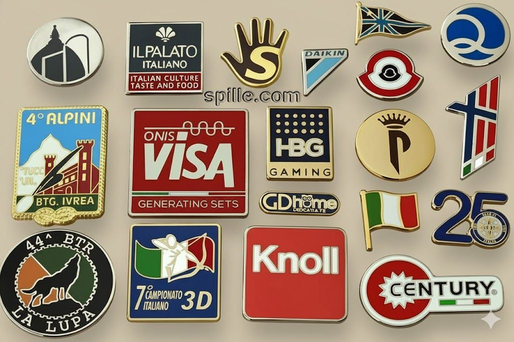 Spille smaltate personalizzabili al 100% a colori