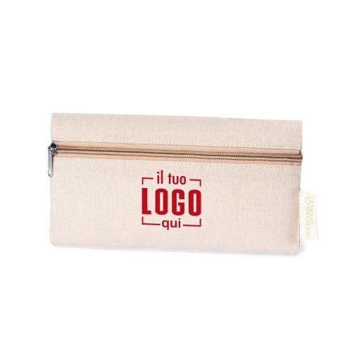 Astuccio in cotone riciclato con zip – Linea Natura | Personalizzato