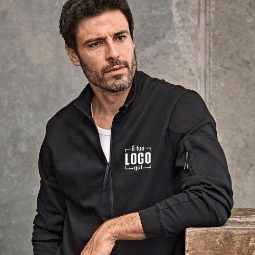Felpa  in Cotone e Poliestere Full Zip da Uomo Personalizzata Ideale come Capo Promozionale