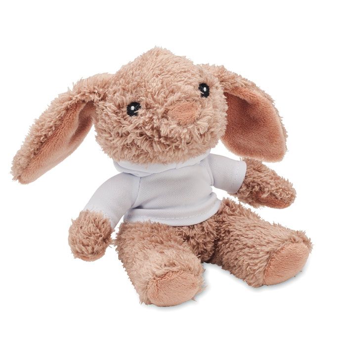 BUNNY. Bunny de pluș îmbrăcat cu un hanorac cu glugă