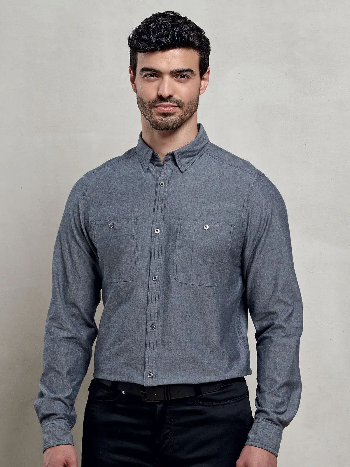 Men's Organic Chambray Fairtrade Shirt - Premier